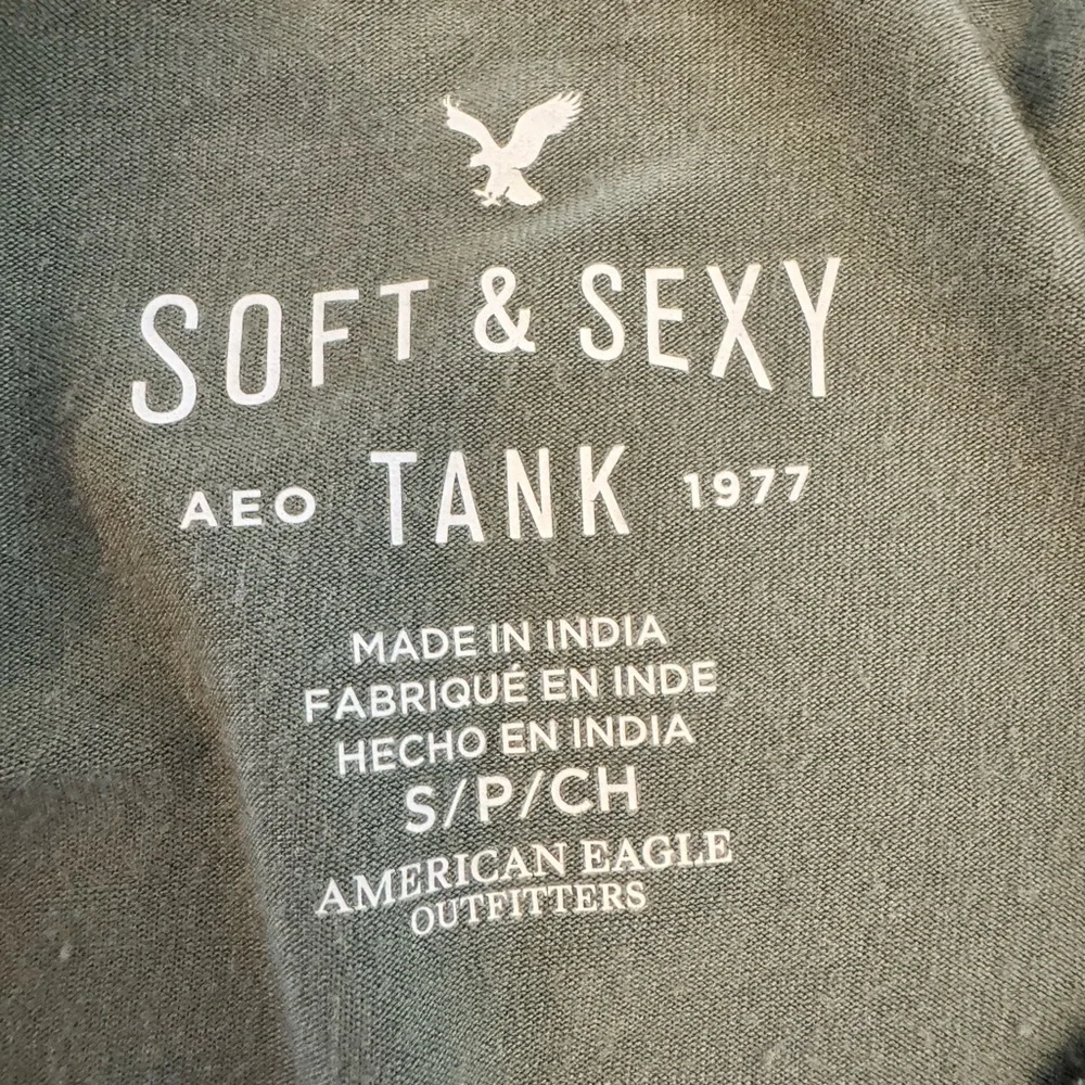 American Eagle Outfitters Olive Tank Top with Floral Embroidery